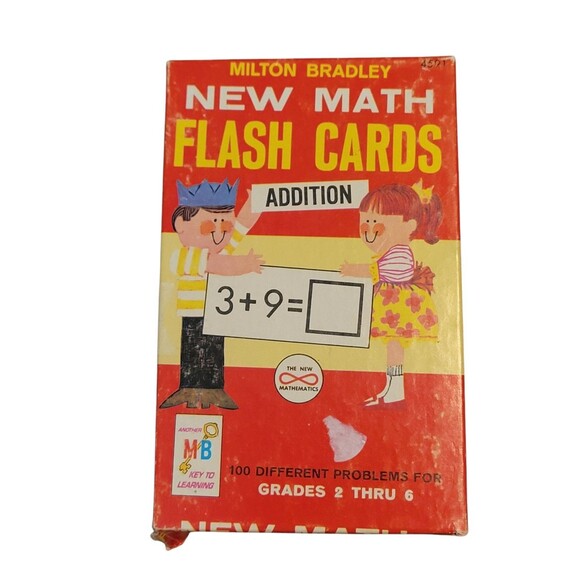 Vintage 1965 Milton Bradley Addition Flash Cards GRADES 2 THROUGH 6 - Picture 1 of 6